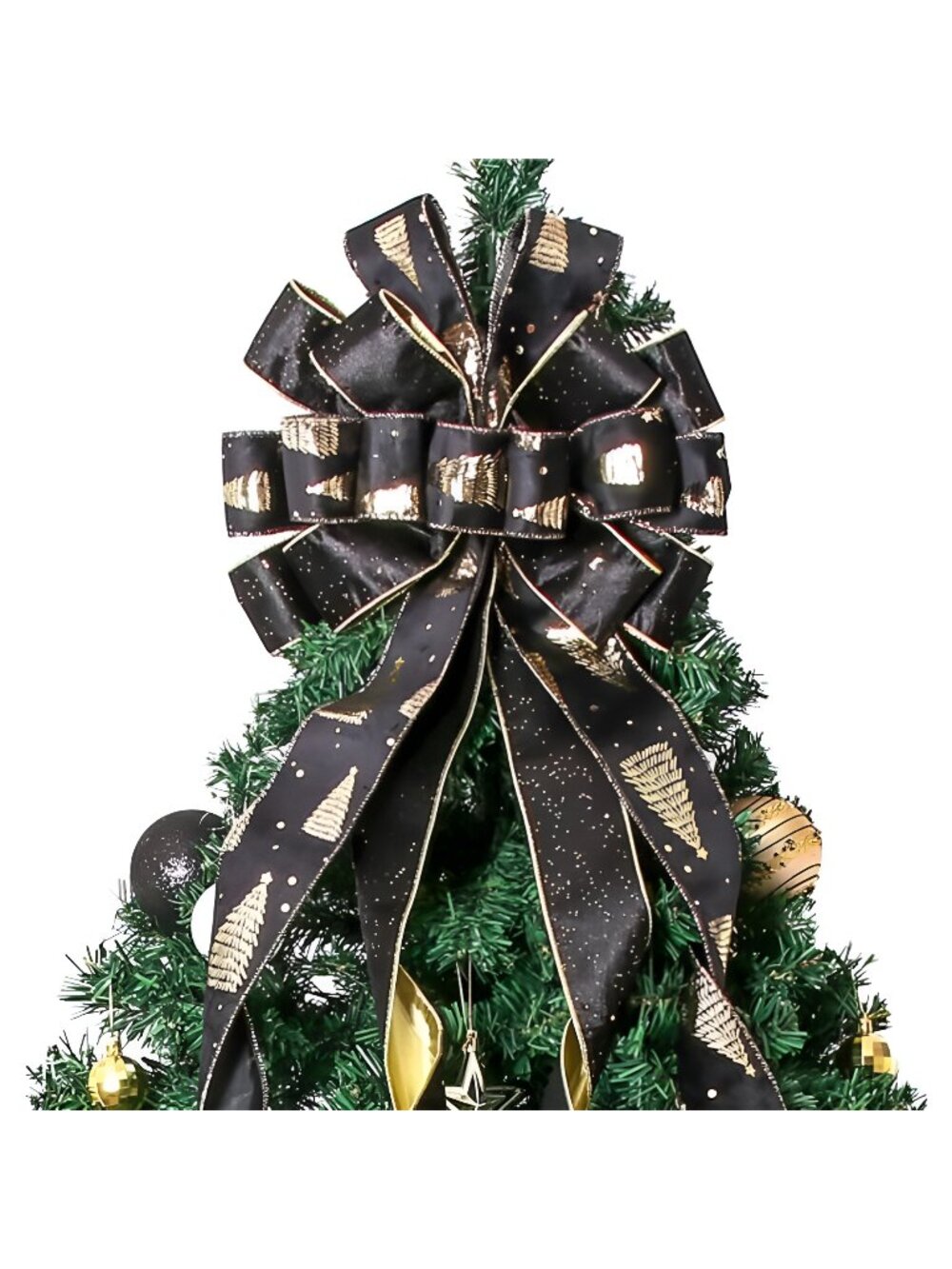 Christmas Tree Toppers Wreath Bow, 52x13 inches Halloween Decor